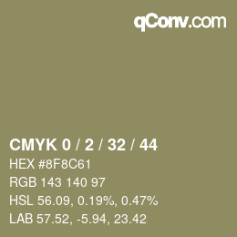 カラーコード: CMYK 0 / 2 / 32 / 44 | qconv.com