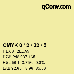 Color code: CMYK 0 / 2 / 32 / 5 | qconv.com