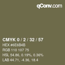 Farbcode: CMYK 0 / 2 / 32 / 57 | qconv.com