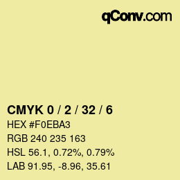 Color code: CMYK 0 / 2 / 32 / 6 | qconv.com