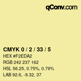 カラーコード: CMYK 0 / 2 / 33 / 5 | qconv.com