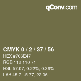 Color code: CMYK 0 / 2 / 37 / 56 | qconv.com