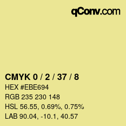 Color code: CMYK 0 / 2 / 37 / 8 | qconv.com