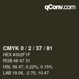 Color code: CMYK 0 / 2 / 37 / 81 | qconv.com