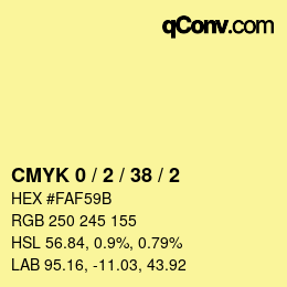 カラーコード: CMYK 0 / 2 / 38 / 2 | qconv.com