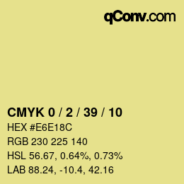 カラーコード: CMYK 0 / 2 / 39 / 10 | qconv.com