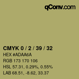 カラーコード: CMYK 0 / 2 / 39 / 32 | qconv.com