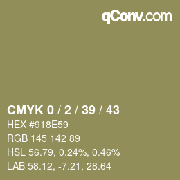 Color code: CMYK 0 / 2 / 39 / 43 | qconv.com