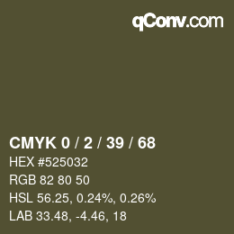 カラーコード: CMYK 0 / 2 / 39 / 68 | qconv.com