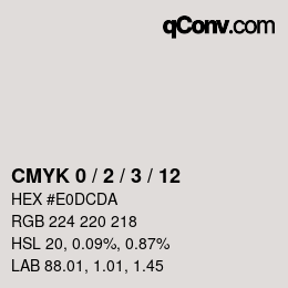 カラーコード: CMYK 0 / 2 / 3 / 12 | qconv.com