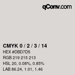 颜色代码: CMYK 0 / 2 / 3 / 14 | qconv.com