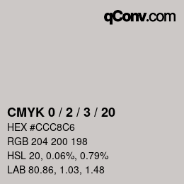 Color code: CMYK 0 / 2 / 3 / 20 | qconv.com