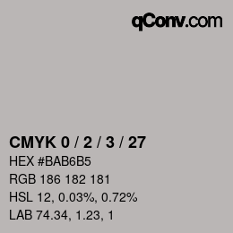 カラーコード: CMYK 0 / 2 / 3 / 27 | qconv.com