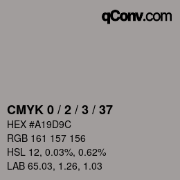 Código de color: CMYK 0 / 2 / 3 / 37 | qconv.com