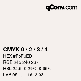 颜色代码: CMYK 0 / 2 / 3 / 4 | qconv.com