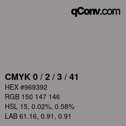 颜色代码: CMYK 0 / 2 / 3 / 41 | qconv.com