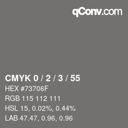 颜色代码: CMYK 0 / 2 / 3 / 55 | qconv.com
