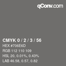 颜色代码: CMYK 0 / 2 / 3 / 56 | qconv.com