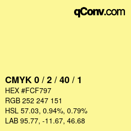 Color code: CMYK 0 / 2 / 40 / 1 | qconv.com