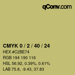 カラーコード: CMYK 0 / 2 / 40 / 24 | qconv.com