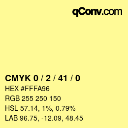 Código de color: CMYK 0 / 2 / 41 / 0 | qconv.com
