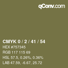 Color code: CMYK 0 / 2 / 41 / 54 | qconv.com