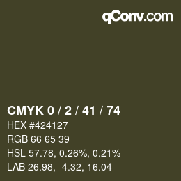 Color code: CMYK 0 / 2 / 41 / 74 | qconv.com