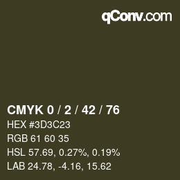 Color code: CMYK 0 / 2 / 42 / 76 | qconv.com