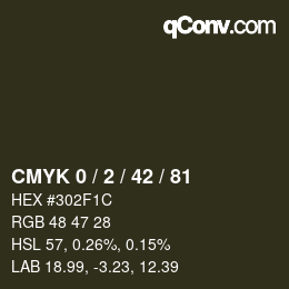 Color code: CMYK 0 / 2 / 42 / 81 | qconv.com