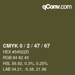 Color code: CMYK 0 / 2 / 47 / 67 | qconv.com