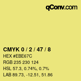 カラーコード: CMYK 0 / 2 / 47 / 8 | qconv.com