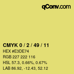 カラーコード: CMYK 0 / 2 / 49 / 11 | qconv.com