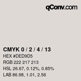 カラーコード: CMYK 0 / 2 / 4 / 13 | qconv.com