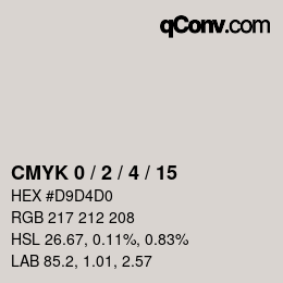 カラーコード: CMYK 0 / 2 / 4 / 15 | qconv.com