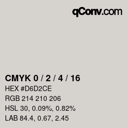 颜色代码: CMYK 0 / 2 / 4 / 16 | qconv.com
