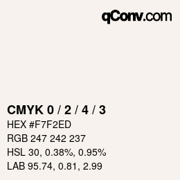 カラーコード: CMYK 0 / 2 / 4 / 3 | qconv.com