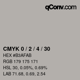 カラーコード: CMYK 0 / 2 / 4 / 30 | qconv.com