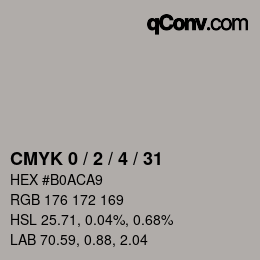 颜色代码: CMYK 0 / 2 / 4 / 31 | qconv.com