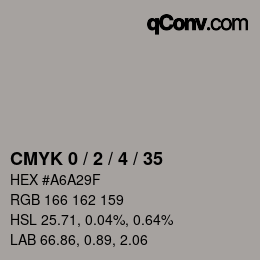 カラーコード: CMYK 0 / 2 / 4 / 35 | qconv.com