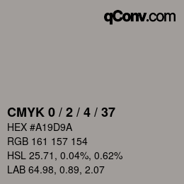 カラーコード: CMYK 0 / 2 / 4 / 37 | qconv.com