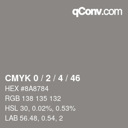 Color code: CMYK 0 / 2 / 4 / 46 | qconv.com