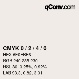 カラーコード: CMYK 0 / 2 / 4 / 6 | qconv.com