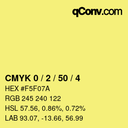 Farbcode: CMYK 0 / 2 / 50 / 4 | qconv.com