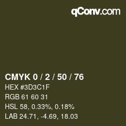 カラーコード: CMYK 0 / 2 / 50 / 76 | qconv.com