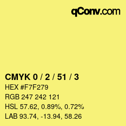 Color code: CMYK 0 / 2 / 51 / 3 | qconv.com