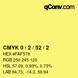 Color code: CMYK 0 / 2 / 52 / 2 | qconv.com