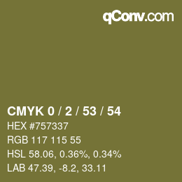 Color code: CMYK 0 / 2 / 53 / 54 | qconv.com