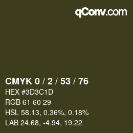 Color code: CMYK 0 / 2 / 53 / 76 | qconv.com