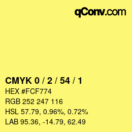 Color code: CMYK 0 / 2 / 54 / 1 | qconv.com