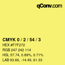 Color code: CMYK 0 / 2 / 54 / 3 | qconv.com